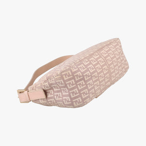 Pre-owned Fendi Zucchino Baguette Pink canvas 8BR003 handbag | stylenewstar