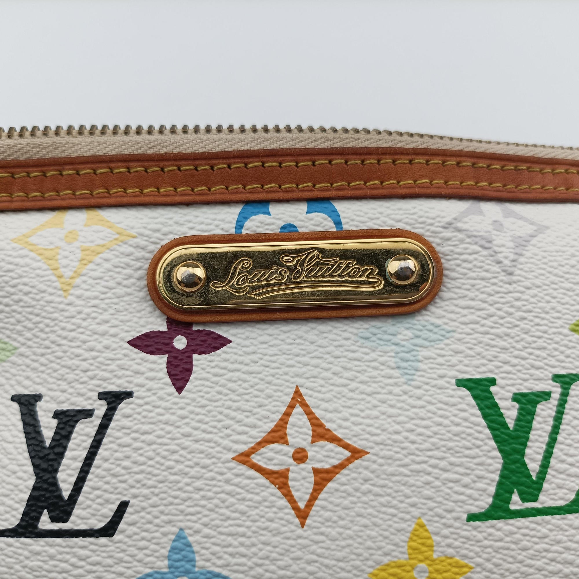 Pre-owned Louis Vuitton Pochette Mira MM Pouch white Monogram Multicolor M60096 handbag | stylenewstar