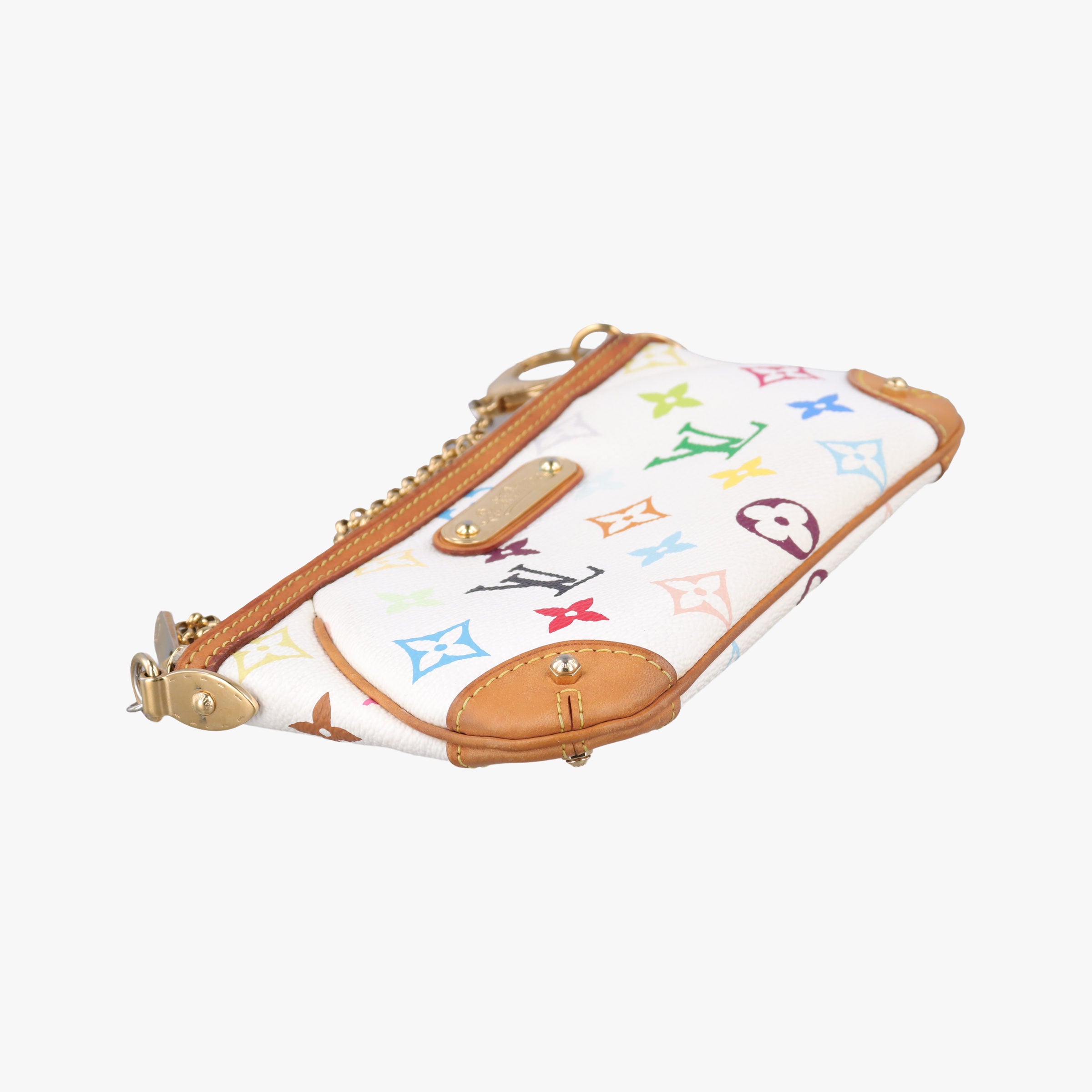 Pre-owned Louis Vuitton Pochette Mira MM Pouch white Monogram Multicolor M60096 handbag | stylenewstar