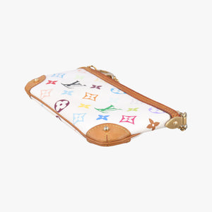 Pre-owned Louis Vuitton Pochette Mira MM Pouch white Monogram Multicolor M60096 handbag | stylenewstar