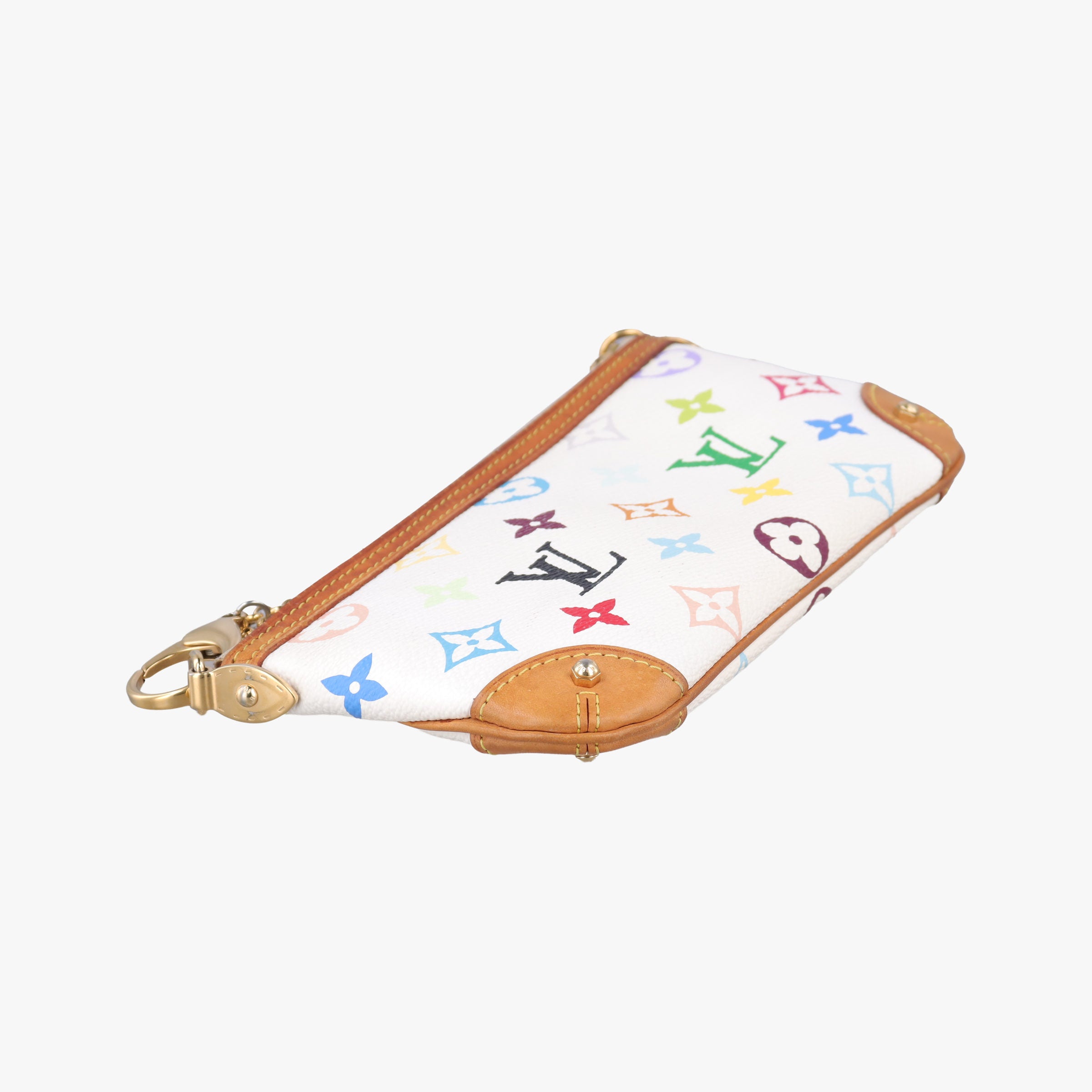 Pre-owned Louis Vuitton Pochette Mira MM Pouch white Monogram Multicolor M60096 handbag | stylenewstar