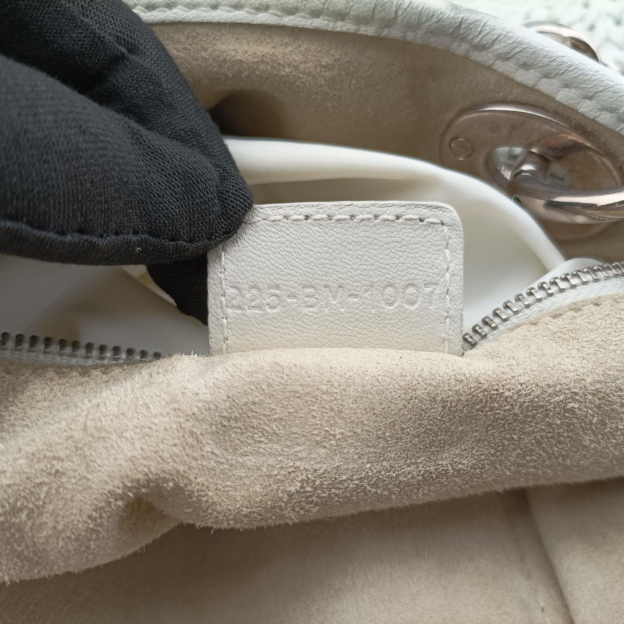 Pre-owned Christian Dior Soft Lady Dior Canage INTRECCIATO Tote White lambskin  handbag | stylenewstar
