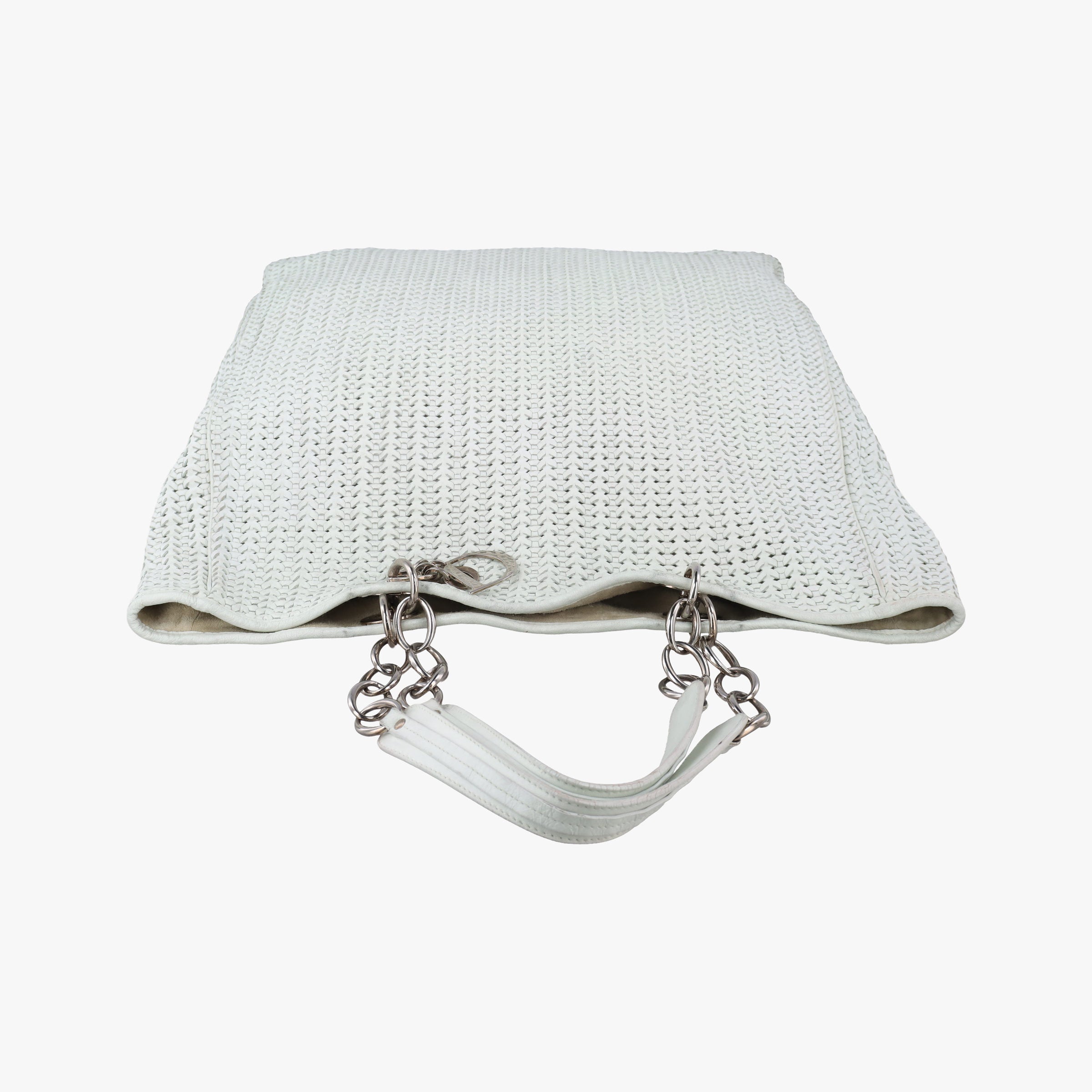 Pre-owned Christian Dior Soft Lady Dior Canage INTRECCIATO Tote White lambskin  handbag | stylenewstar