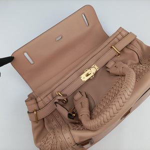 Pre-owned Gucci Medium Handmade Top Beige leather 263945 handbag | stylenewstar