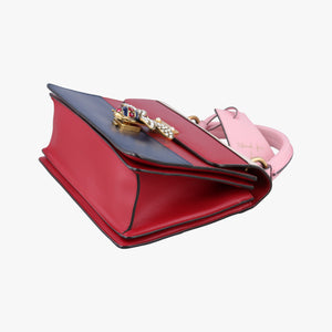 Pre-owned Gucci Queen Margaret White×Red×Blue×Pink Leather 476541 shoulderbag | stylenewstar