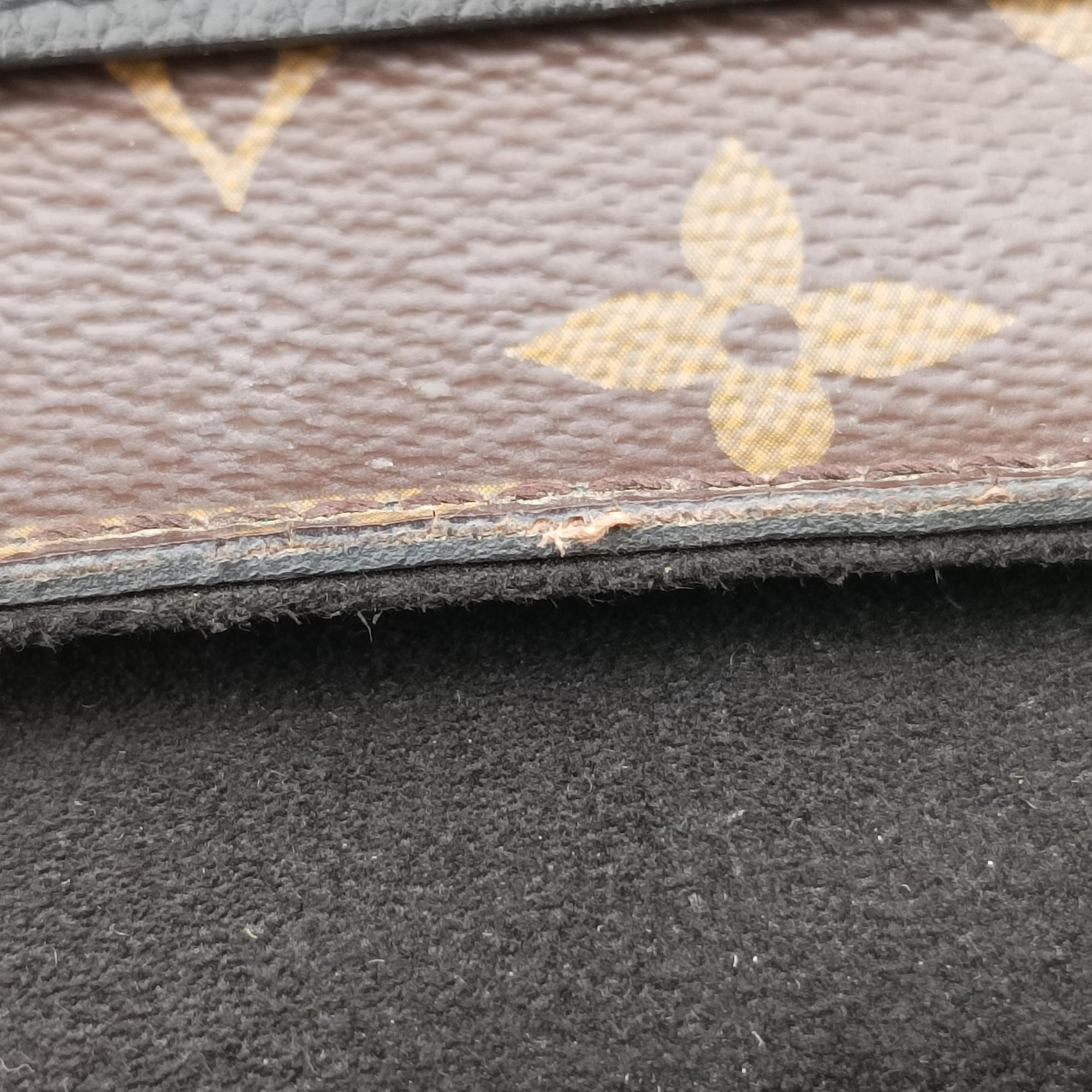 Vintage Louis Vuitton MARIGNAN brown×black Monogram Canvas×calf leather M44259 shoulderbag | stylenewstar
