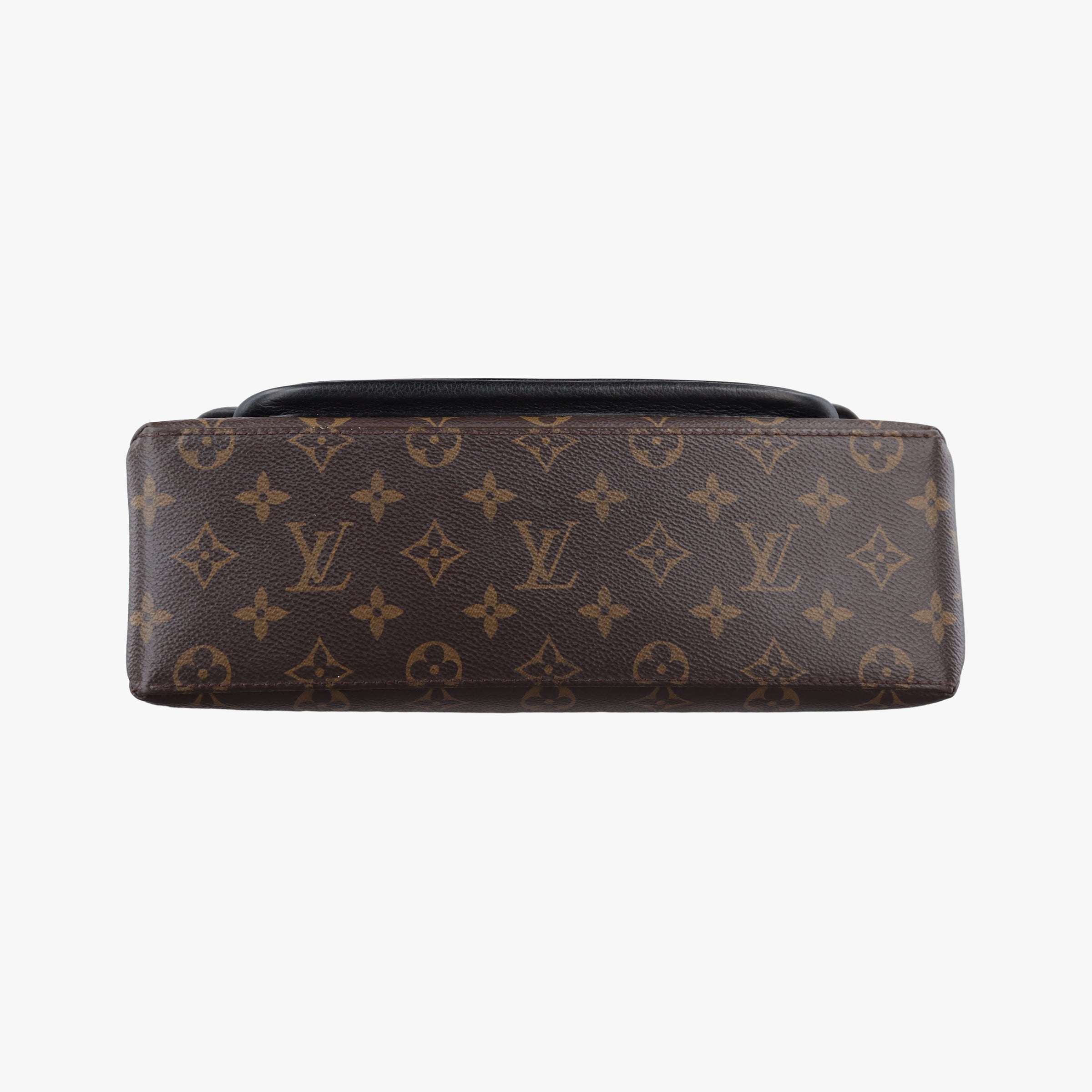 Vintage Louis Vuitton MARIGNAN brown×black Monogram Canvas×calf leather M44259 shoulderbag | stylenewstar