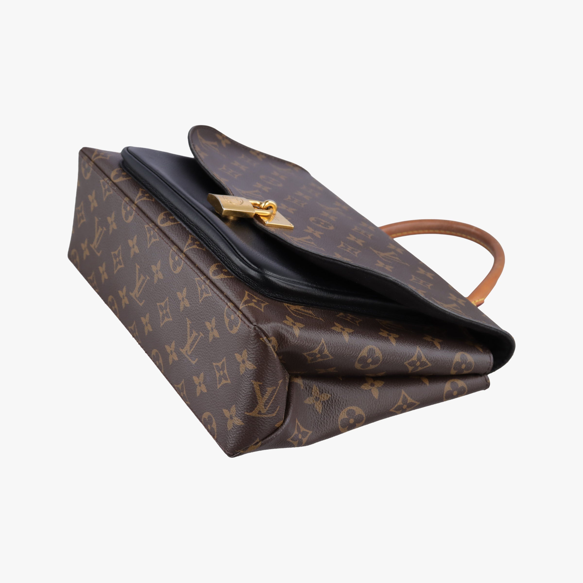 Vintage Louis Vuitton MARIGNAN brown×black Monogram Canvas×calf leather M44259 shoulderbag | stylenewstar