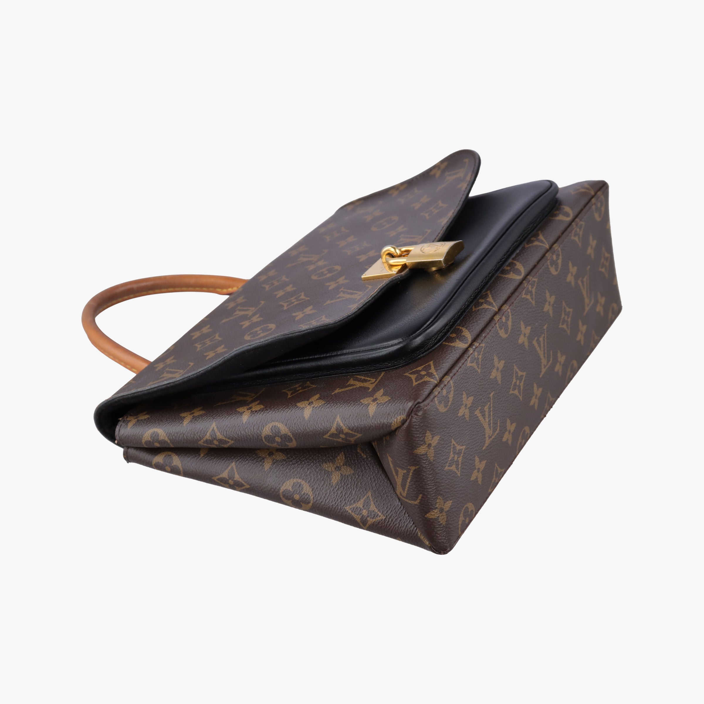 Vintage Louis Vuitton MARIGNAN brown×black Monogram Canvas×calf leather M44259 shoulderbag | stylenewstar