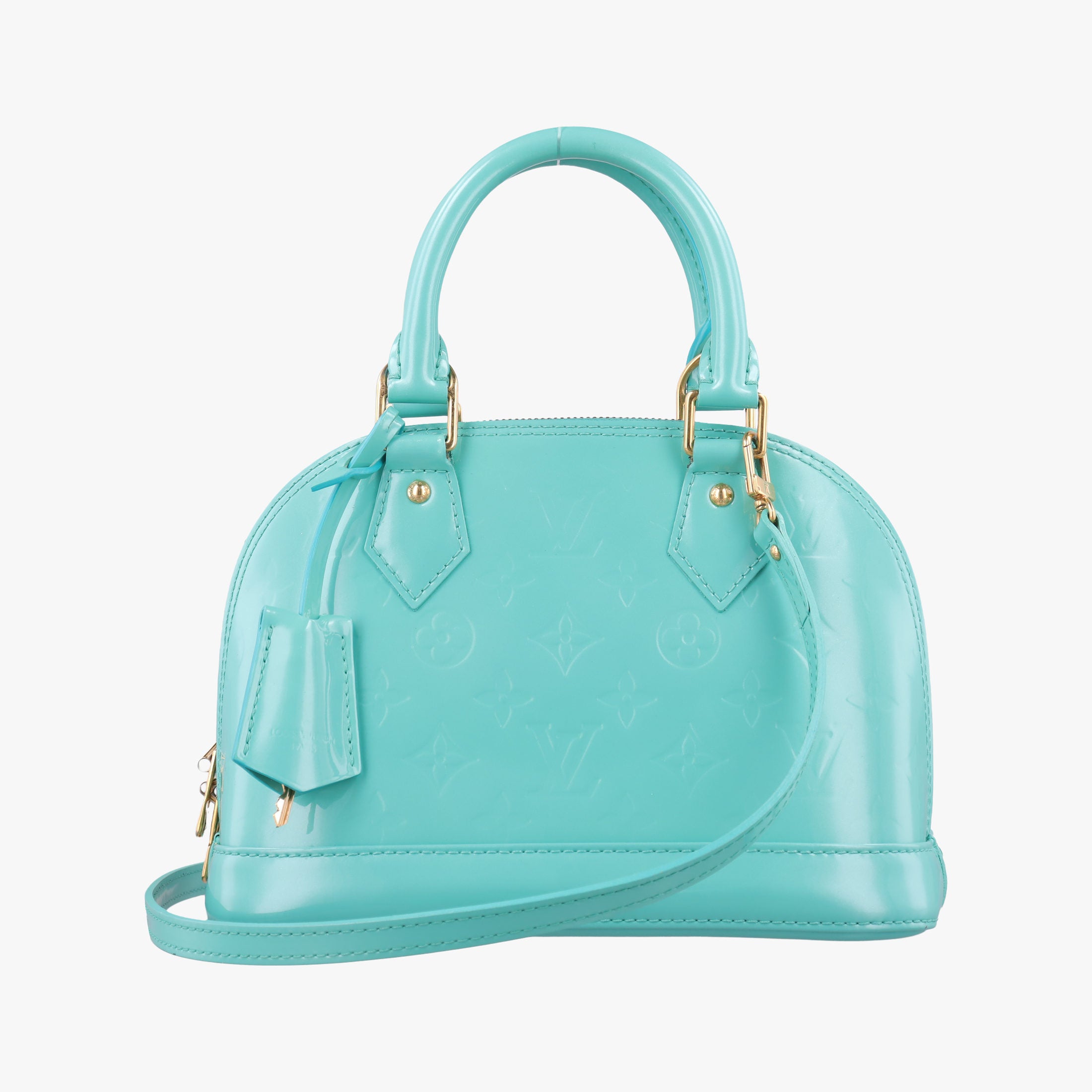 Vintage Louis Vuitton Alma BB Blue Lagon Vernis M91696 shoulderbag | stylenewstar