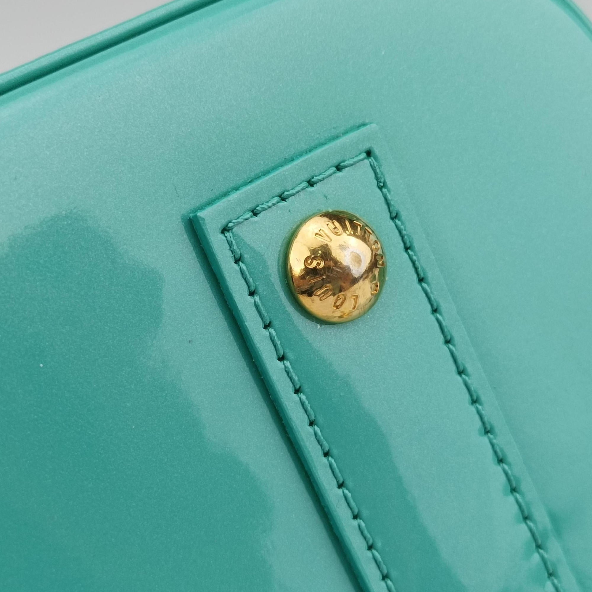 Vintage Louis Vuitton Alma BB Blue Lagon Vernis M91696 shoulderbag | stylenewstar