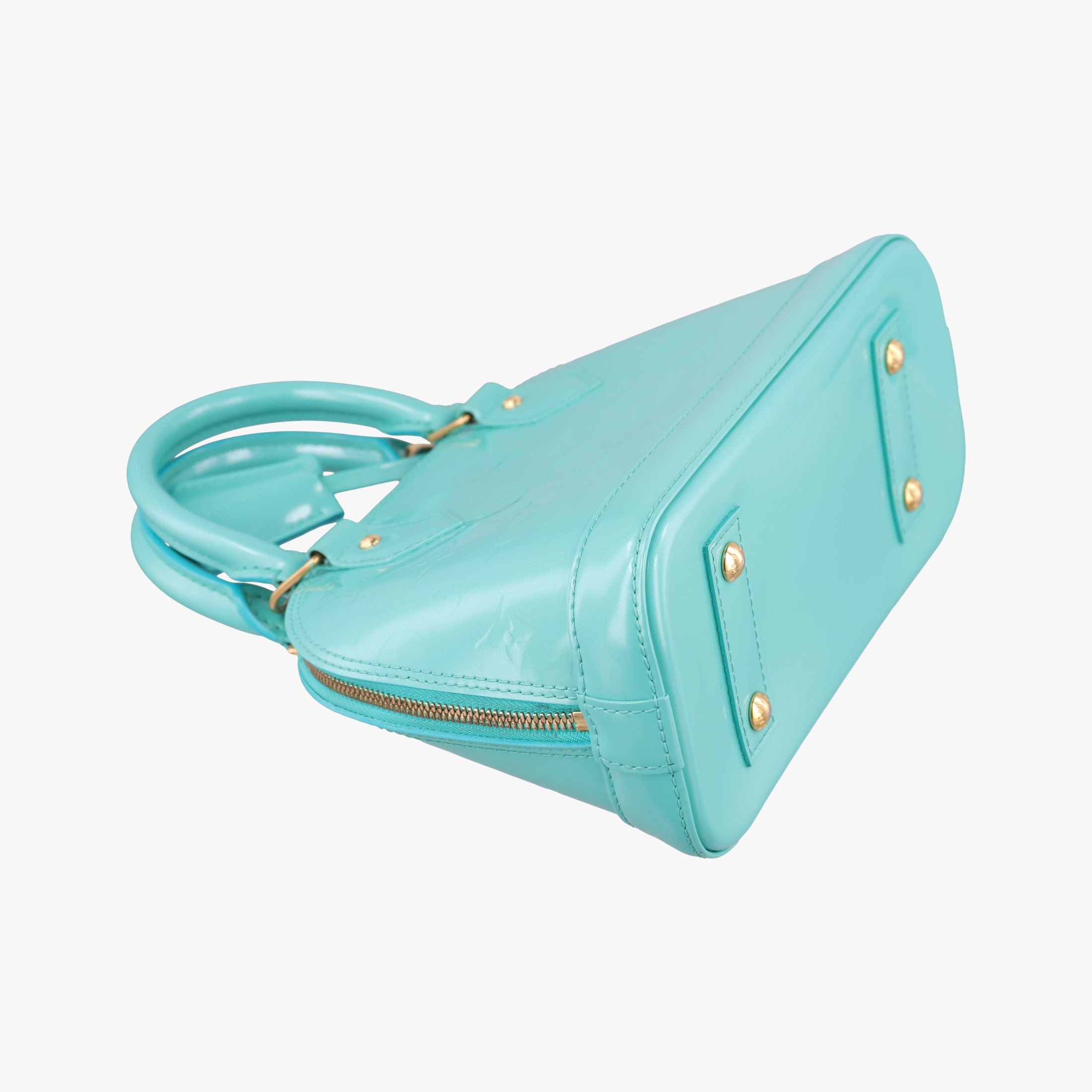 Vintage Louis Vuitton Alma BB Blue Lagon Vernis M91696 shoulderbag | stylenewstar