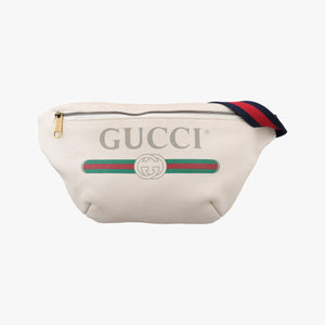 Secondhand Gucci Print White Leather 530412 bum bag/waist bag | stylenewstar