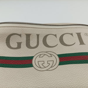 Secondhand Gucci Print White Leather 530412 bum bag/waist bag | stylenewstar