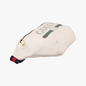 Secondhand Gucci Print White Leather 530412 bum bag/waist bag | stylenewstar