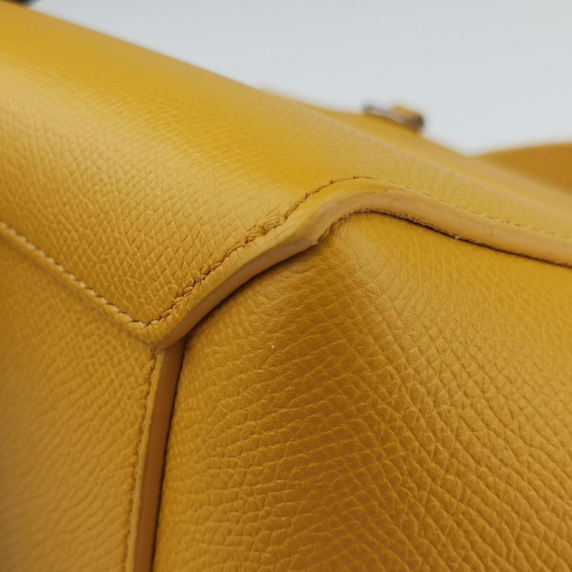 Vintage Celine Belt NANO Yellow Leather  shoulderbag | stylenewstar
