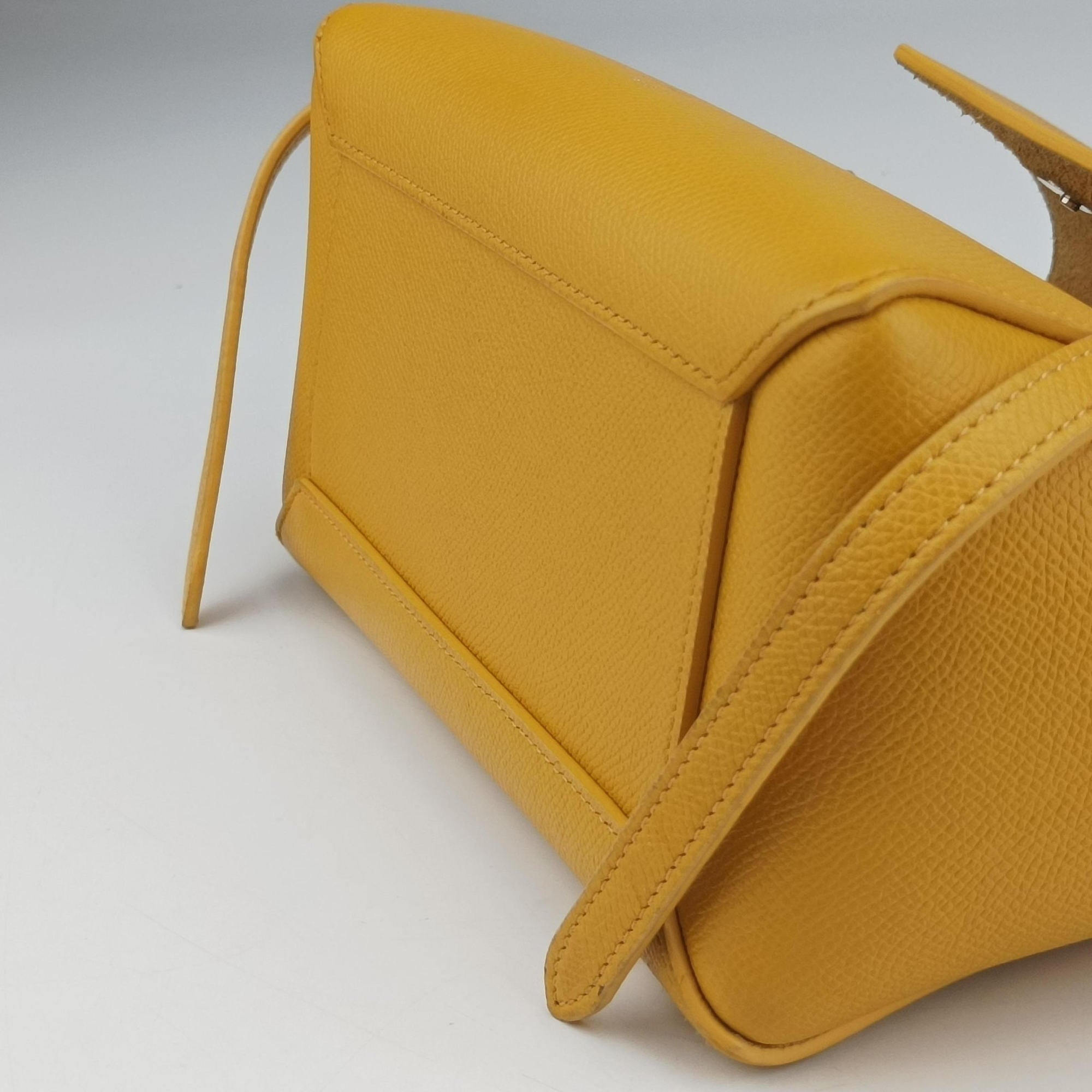 Vintage Celine Belt NANO Yellow Leather  shoulderbag | stylenewstar