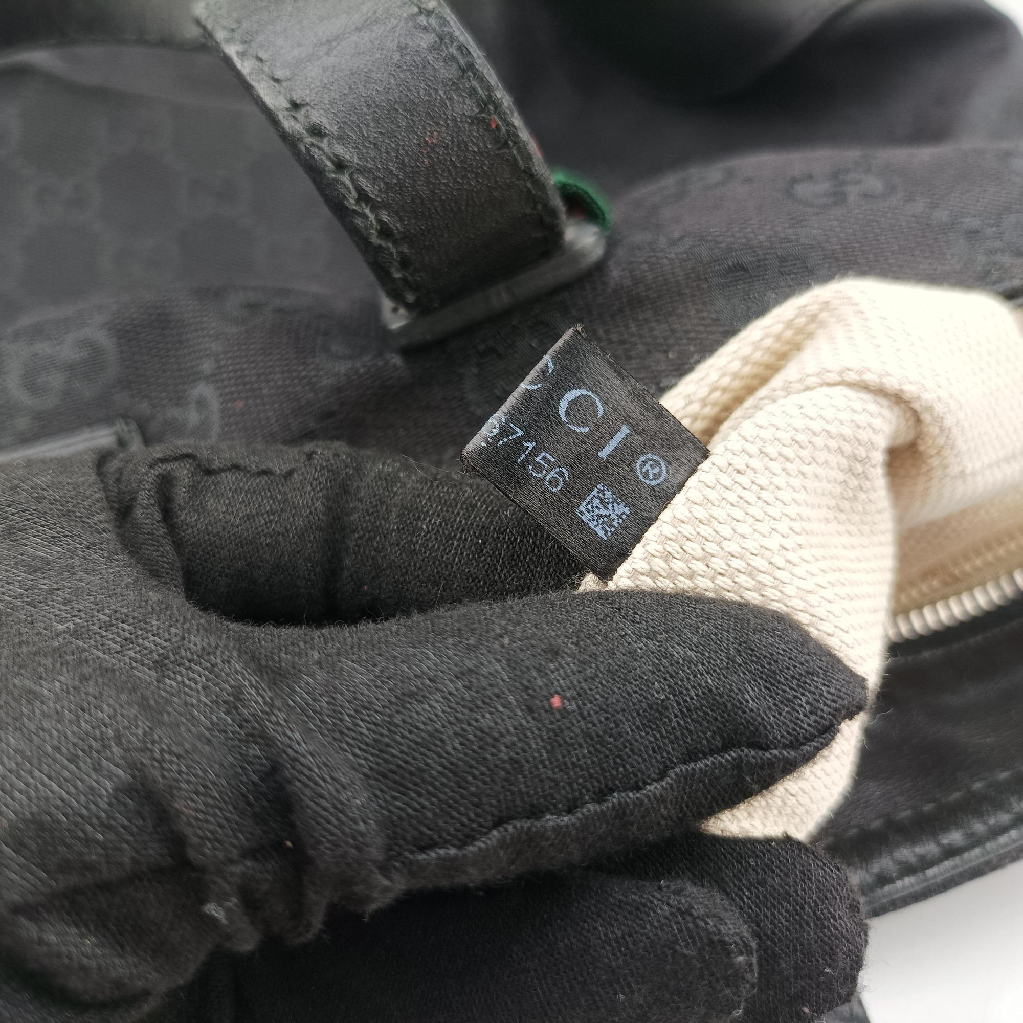 Pre-owned Gucci GG Canvas Web Sherry Line Tote Black Leather×Canvas 308928 handbag | stylenewstar
