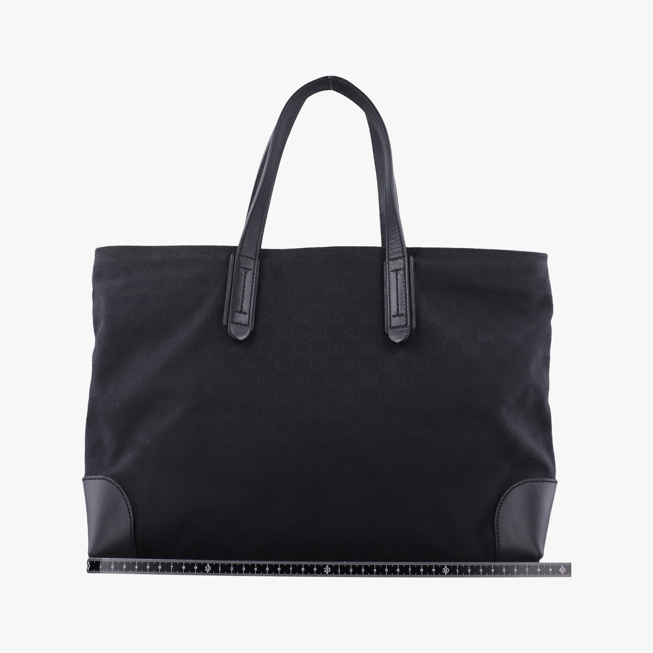 Pre-owned Gucci GG Canvas Web Sherry Line Tote Black Leather×Canvas 308928 handbag | stylenewstar