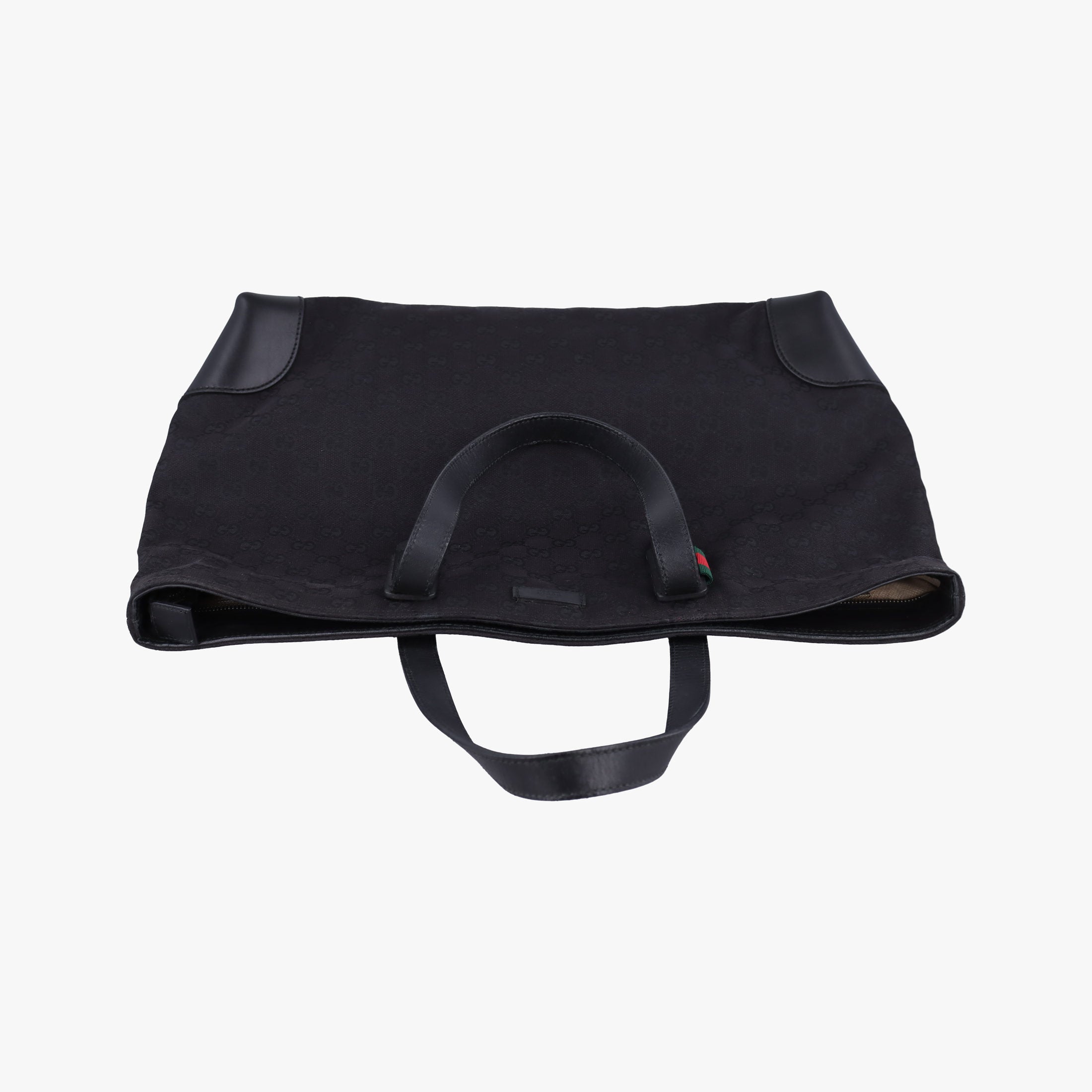 Pre-owned Gucci GG Canvas Web Sherry Line Tote Black Leather×Canvas 308928 handbag | stylenewstar