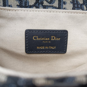 Pre-owned Christian Dior Saddle Navy×grey Jacquard  handbag | stylenewstar