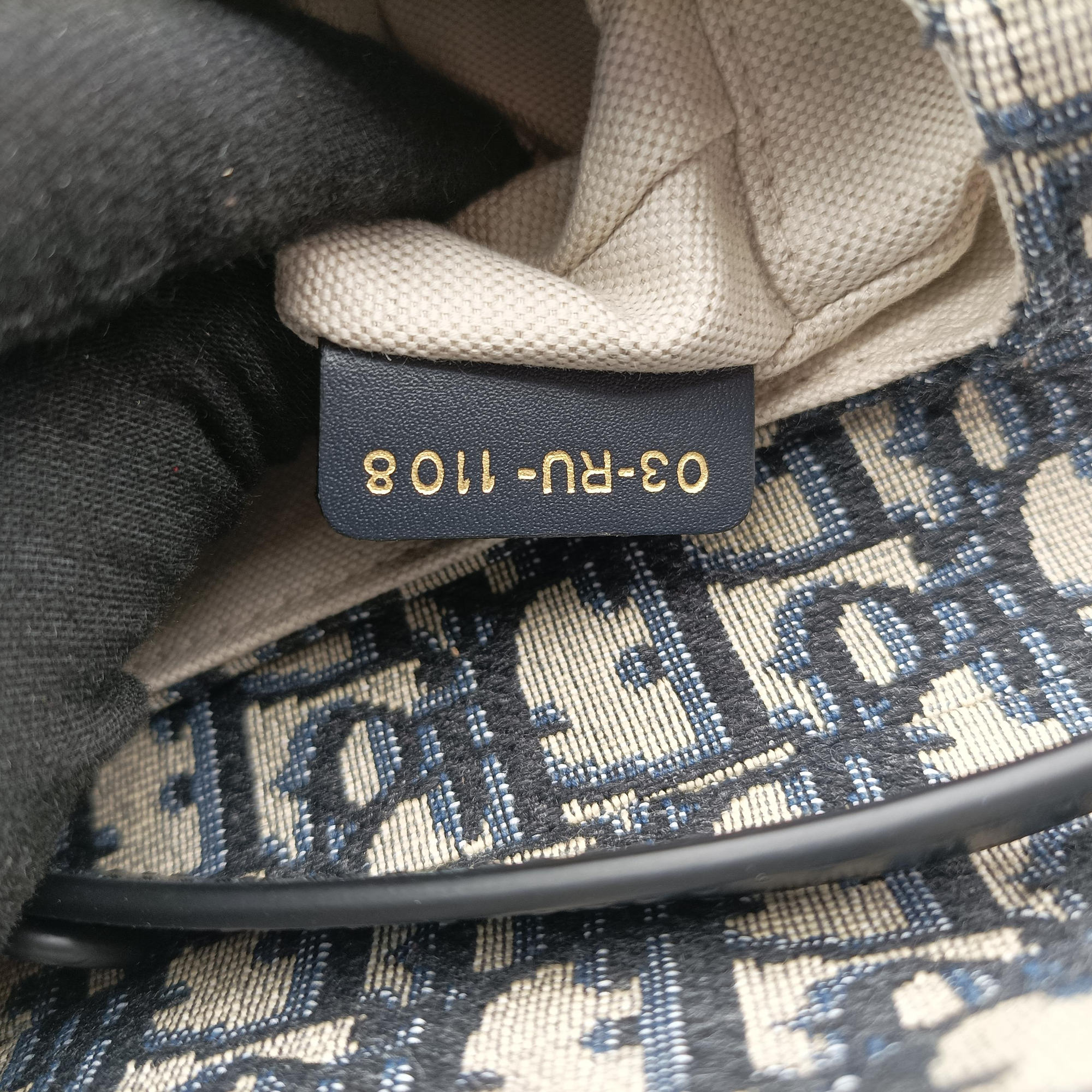 Pre-owned Christian Dior Saddle Navy×grey Jacquard  handbag | stylenewstar