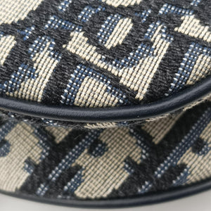 Pre-owned Christian Dior Saddle Navy×grey Jacquard  handbag | stylenewstar