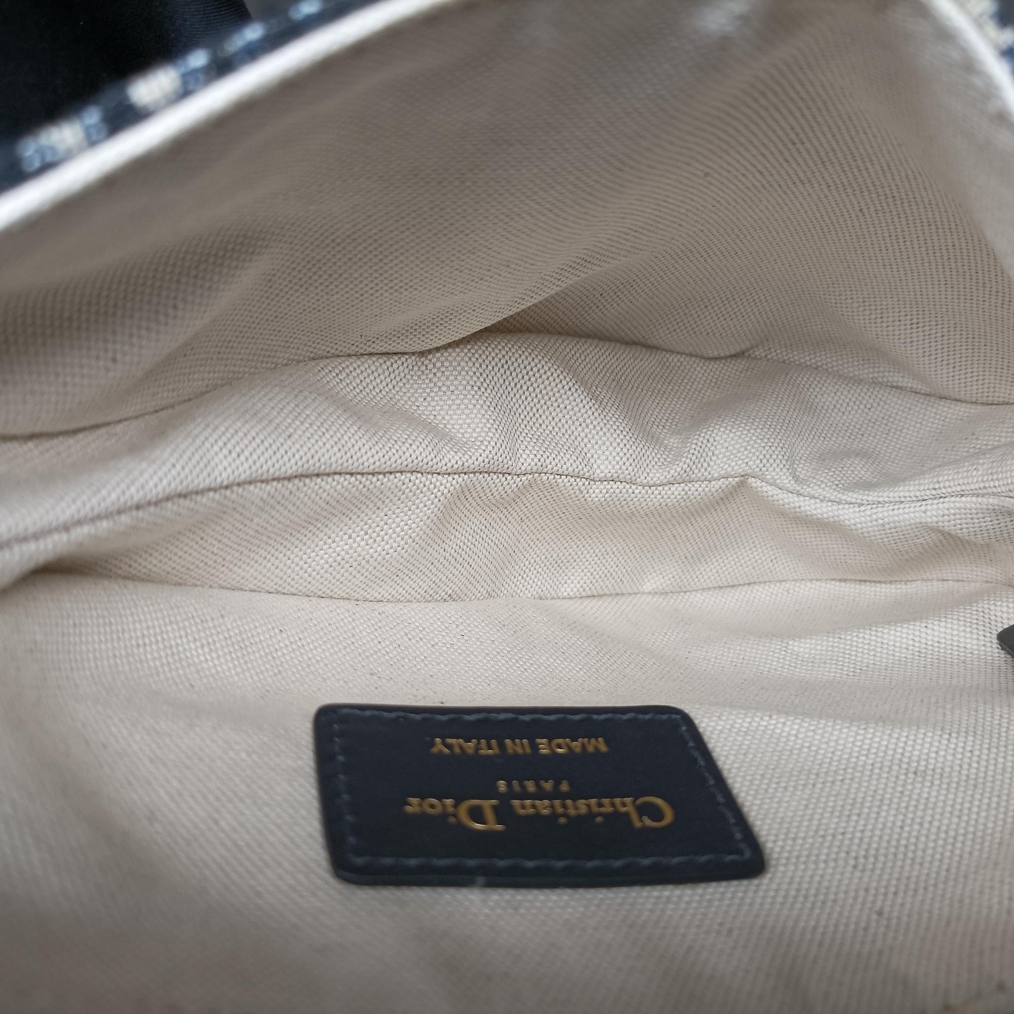 Pre-owned Christian Dior Saddle Navy×grey Jacquard  handbag | stylenewstar