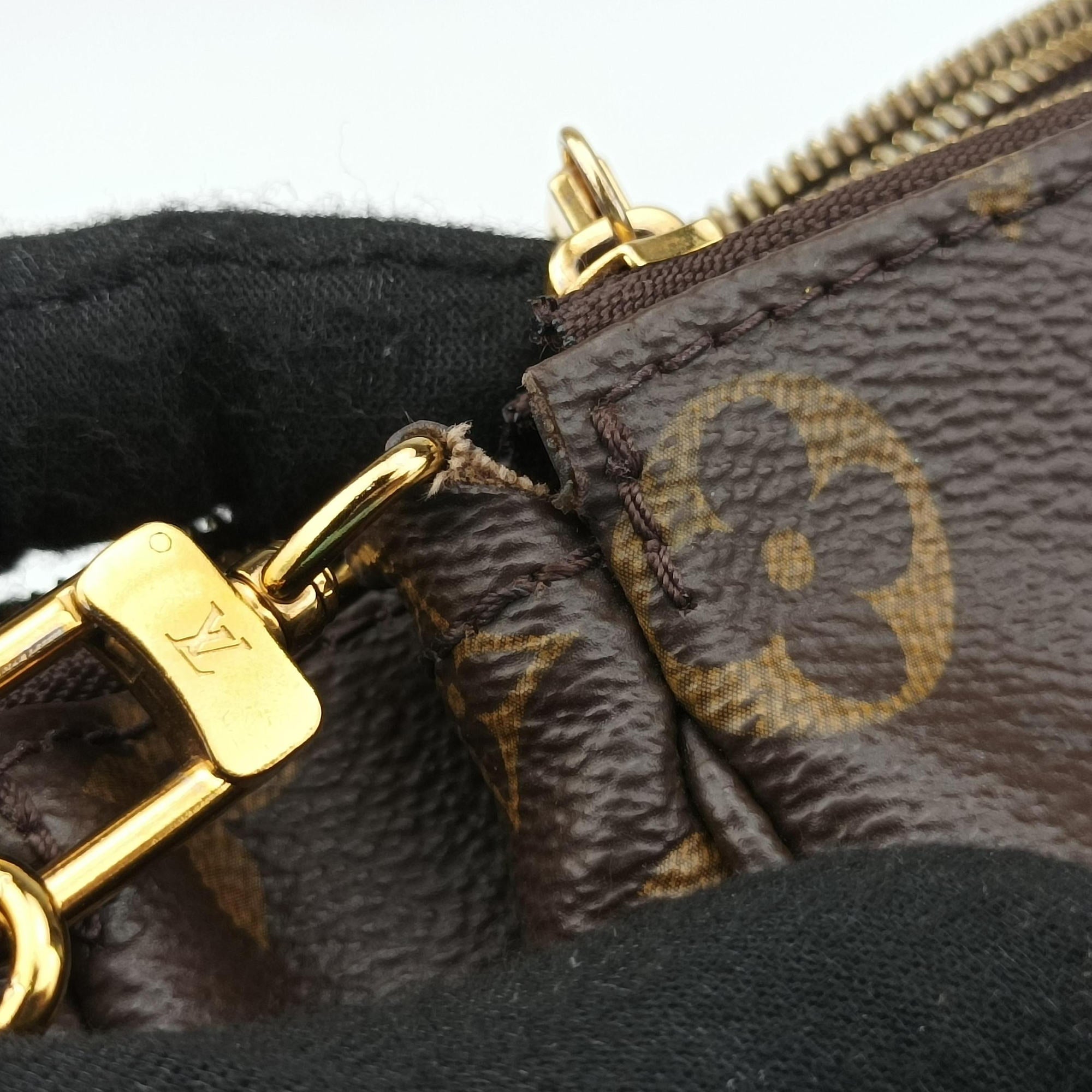 Pre-owned Louis Vuitton Multi Pochette Accessoir brown×khaki Monogram Canvas M44813 shoulderbag | stylenewstar