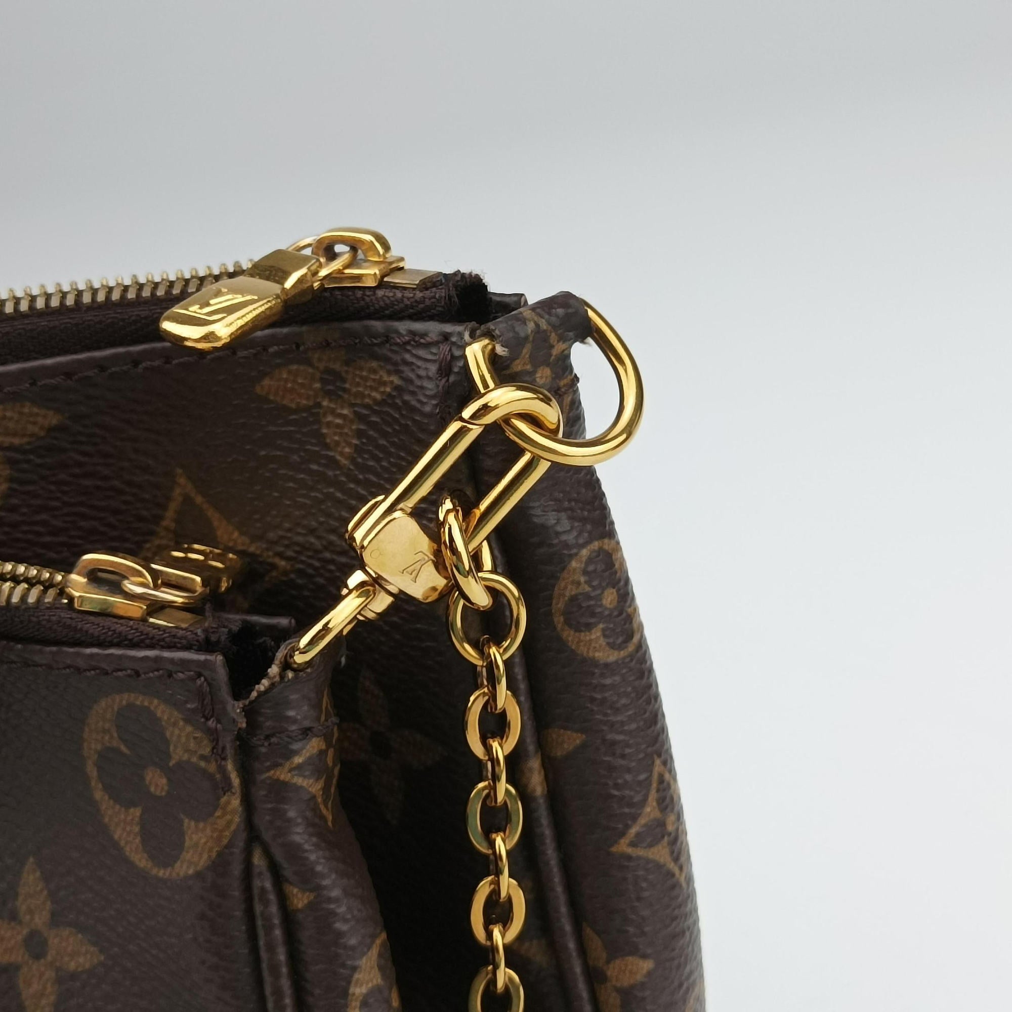 Pre-owned Louis Vuitton Multi Pochette Accessoir brown×khaki Monogram Canvas M44813 shoulderbag | stylenewstar