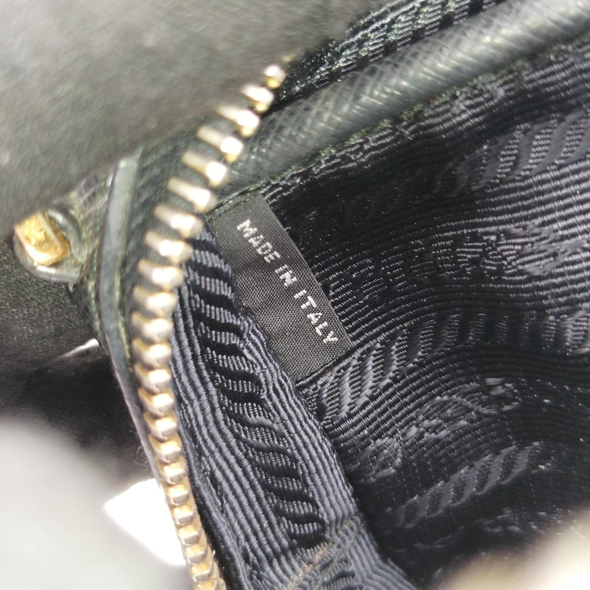 Pre-owned Prada Ribbon Mini Pochette Black SAFFIANO Leather 1NF674 shoulderbag | stylenewstar