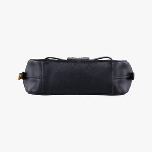 Pre-owned Prada Ribbon Mini Pochette Black SAFFIANO Leather 1NF674 shoulderbag | stylenewstar