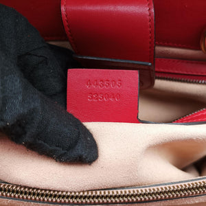 Secondhand Gucci GG Marmont Red Leather 443505 shoulderbag | stylenewstar