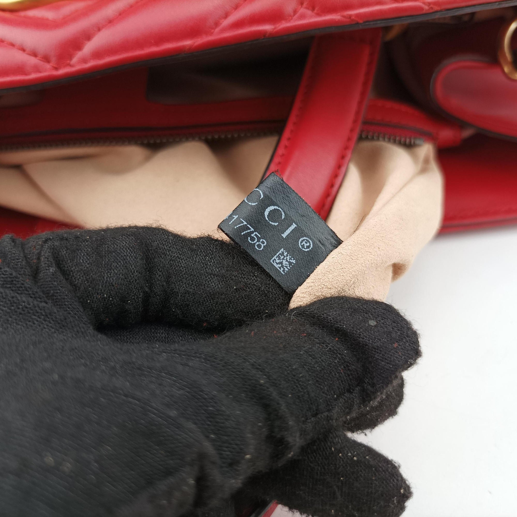 Secondhand Gucci GG Marmont Red Leather 443505 shoulderbag | stylenewstar