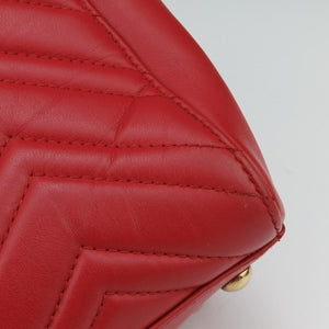 Secondhand Gucci GG Marmont Red Leather 443505 shoulderbag | stylenewstar