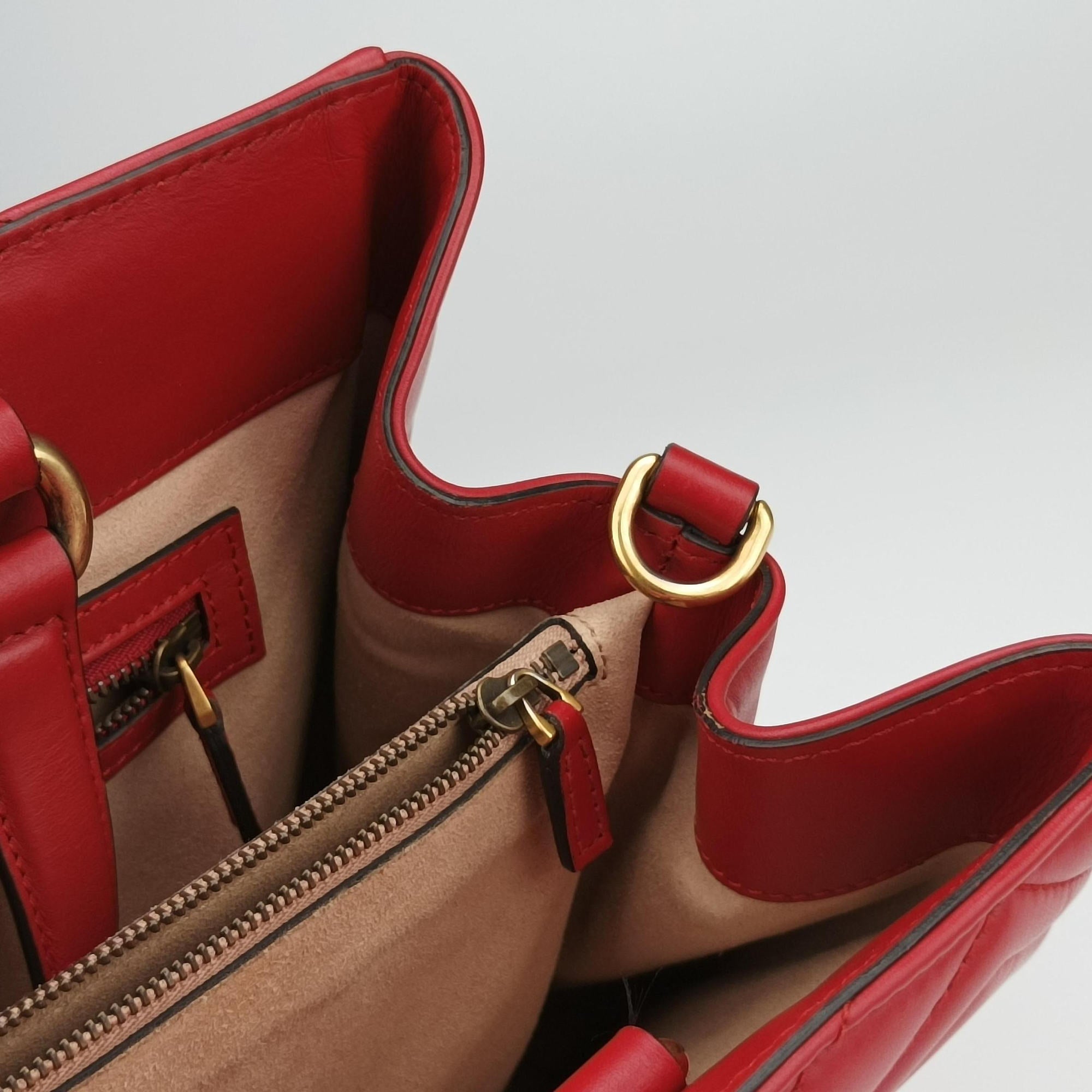 Secondhand Gucci GG Marmont Red Leather 443505 shoulderbag | stylenewstar
