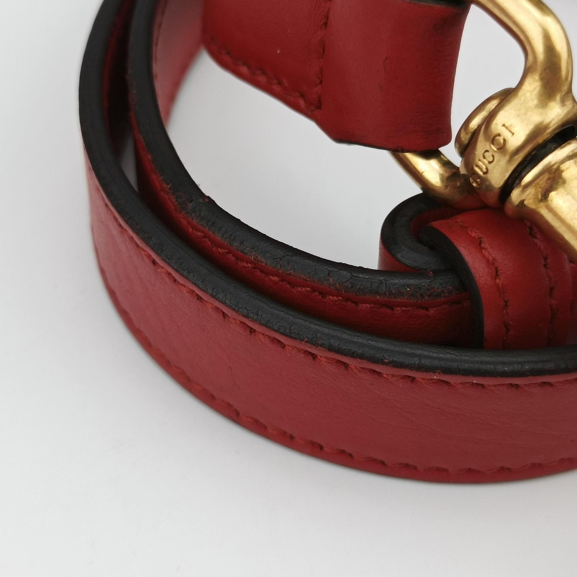 Secondhand Gucci GG Marmont Red Leather 443505 shoulderbag | stylenewstar