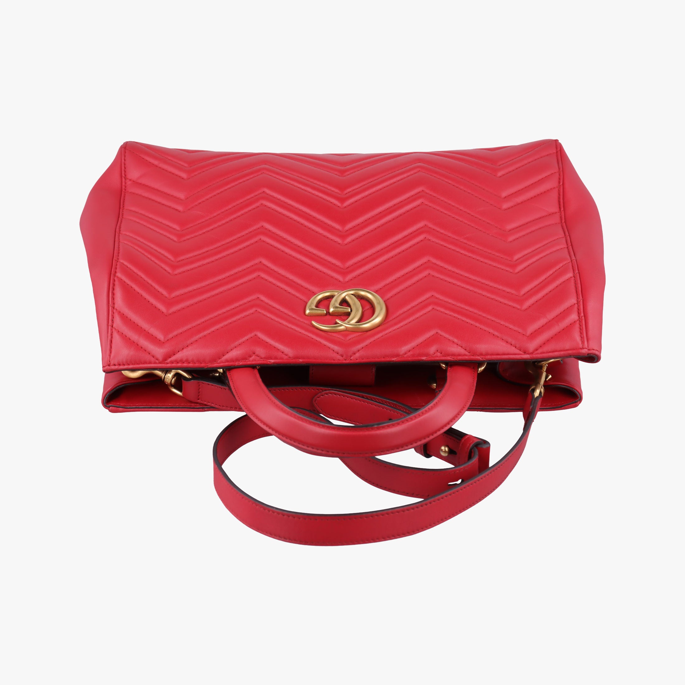 Secondhand Gucci GG Marmont Red Leather 443505 shoulderbag | stylenewstar