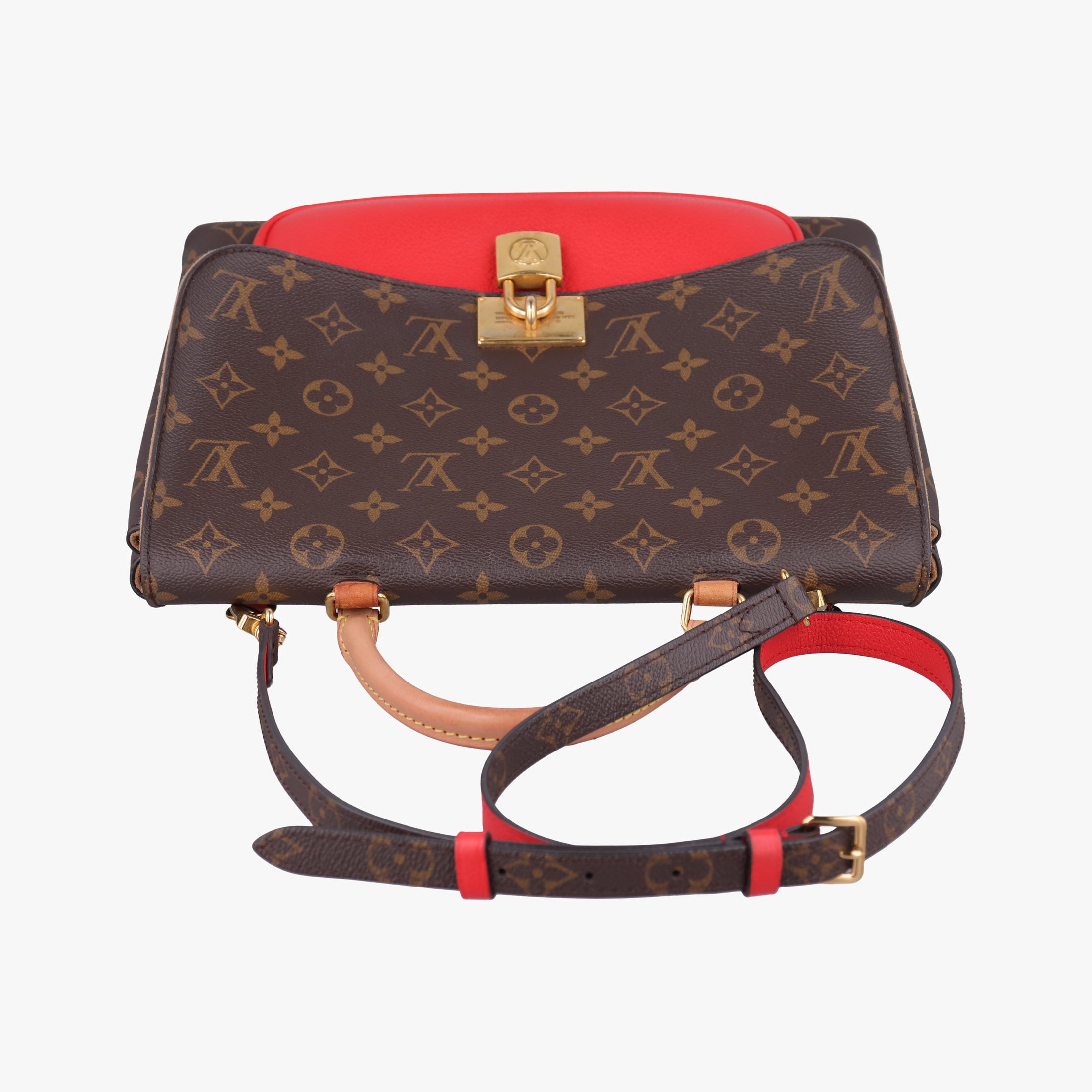 Pre-owned Louis Vuitton MARIGNAN Brown×COQUELICOT Monogram Canvas×calf leather M44286 shoulderbag | stylenewstar
