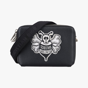 Pre-owned Christian Dior Shawn Stussy collaboration Black Leather  shoulderbag | stylenewstar