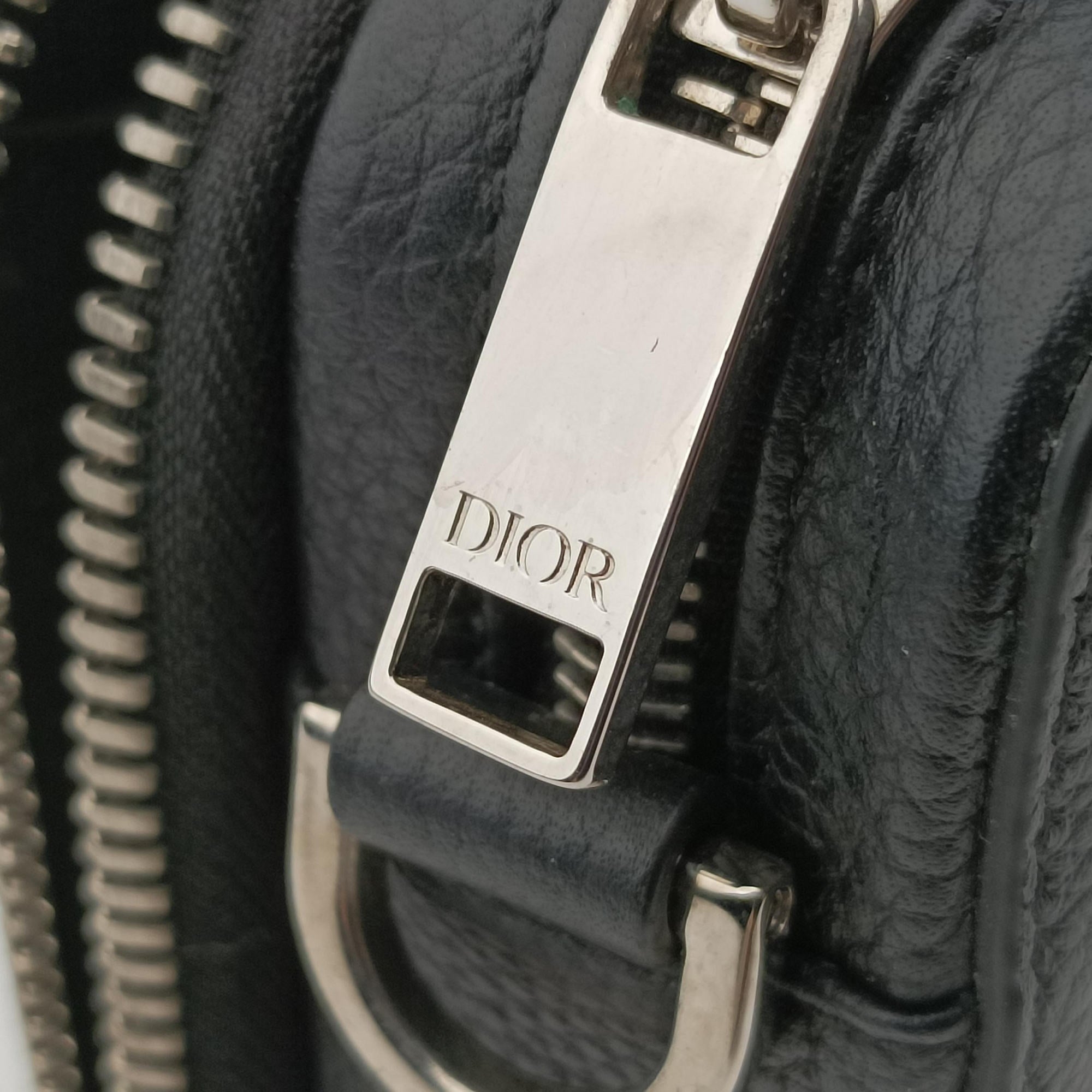 Pre-owned Christian Dior Shawn Stussy collaboration Black Leather  shoulderbag | stylenewstar