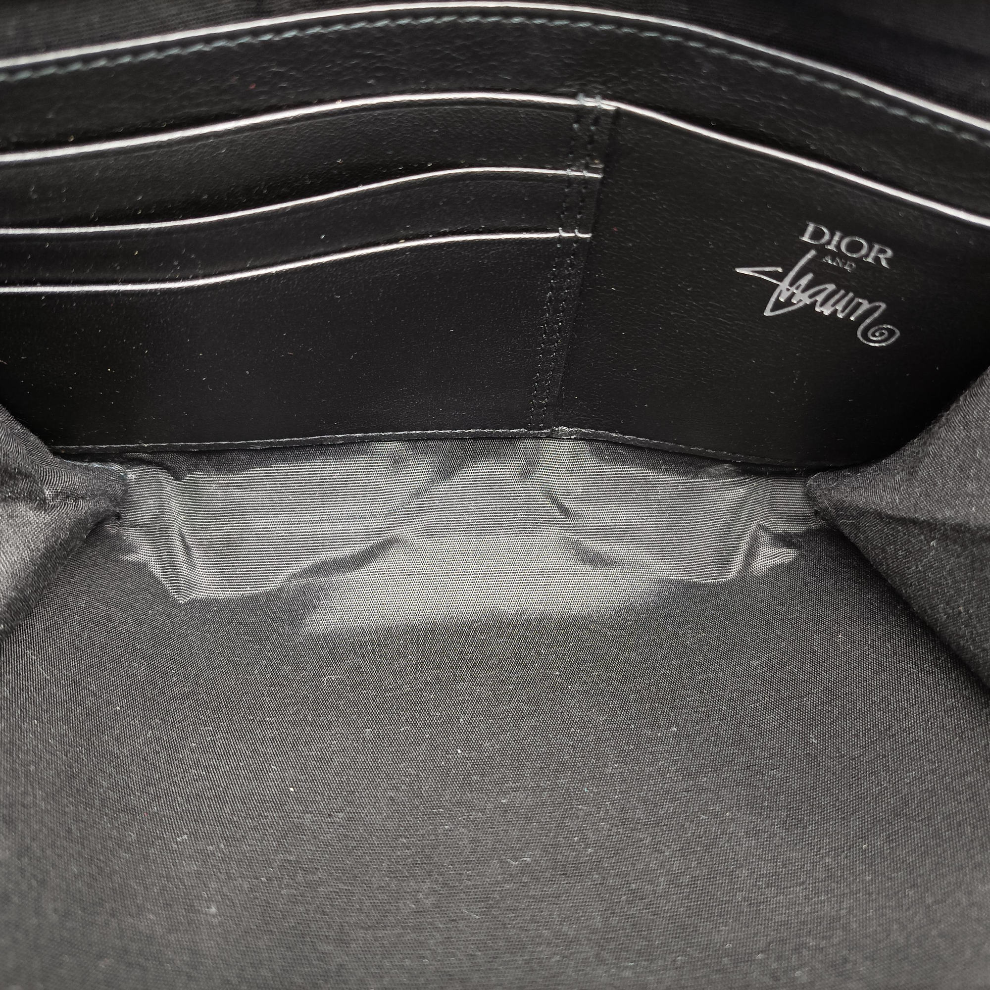Pre-owned Christian Dior Shawn Stussy collaboration Black Leather  shoulderbag | stylenewstar