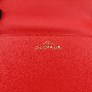 Pre-owned Delvaux Simplissime City PM Orange red leather  shoulderbag | stylenewstar