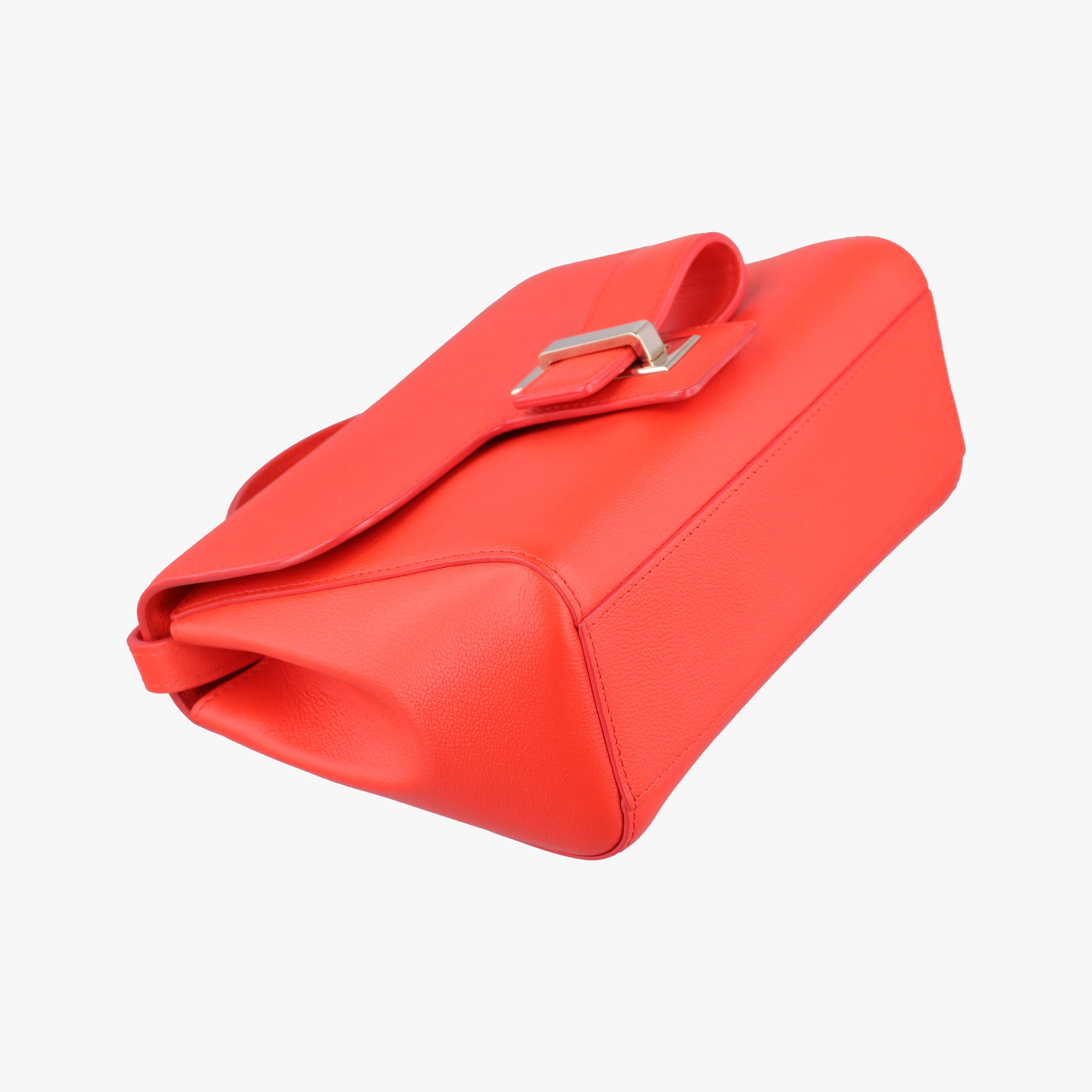 Pre-owned Delvaux Simplissime City PM Orange red leather  shoulderbag | stylenewstar