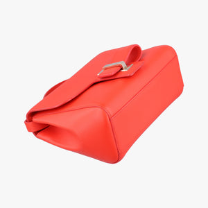Pre-owned Delvaux Simplissime City PM Orange red leather  shoulderbag | stylenewstar
