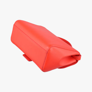 Pre-owned Delvaux Simplissime City PM Orange red leather  shoulderbag | stylenewstar