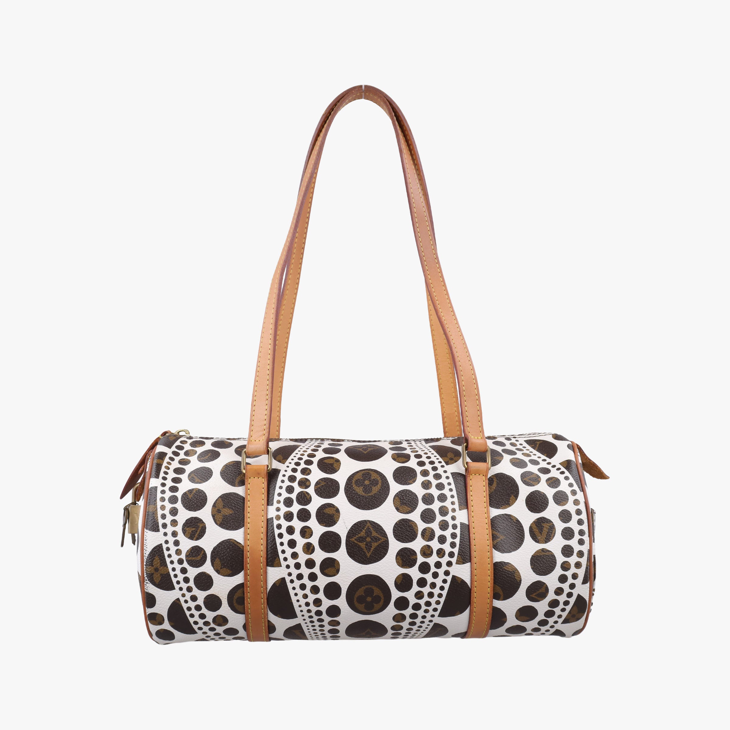 Secondhand Louis Vuitton Papillon GM White × Brown Monogram Pumpkin Dots M40687 shoulderbag | stylenewstar