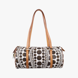 Secondhand Louis Vuitton Papillon GM White × Brown Monogram Pumpkin Dots M40687 shoulderbag | stylenewstar