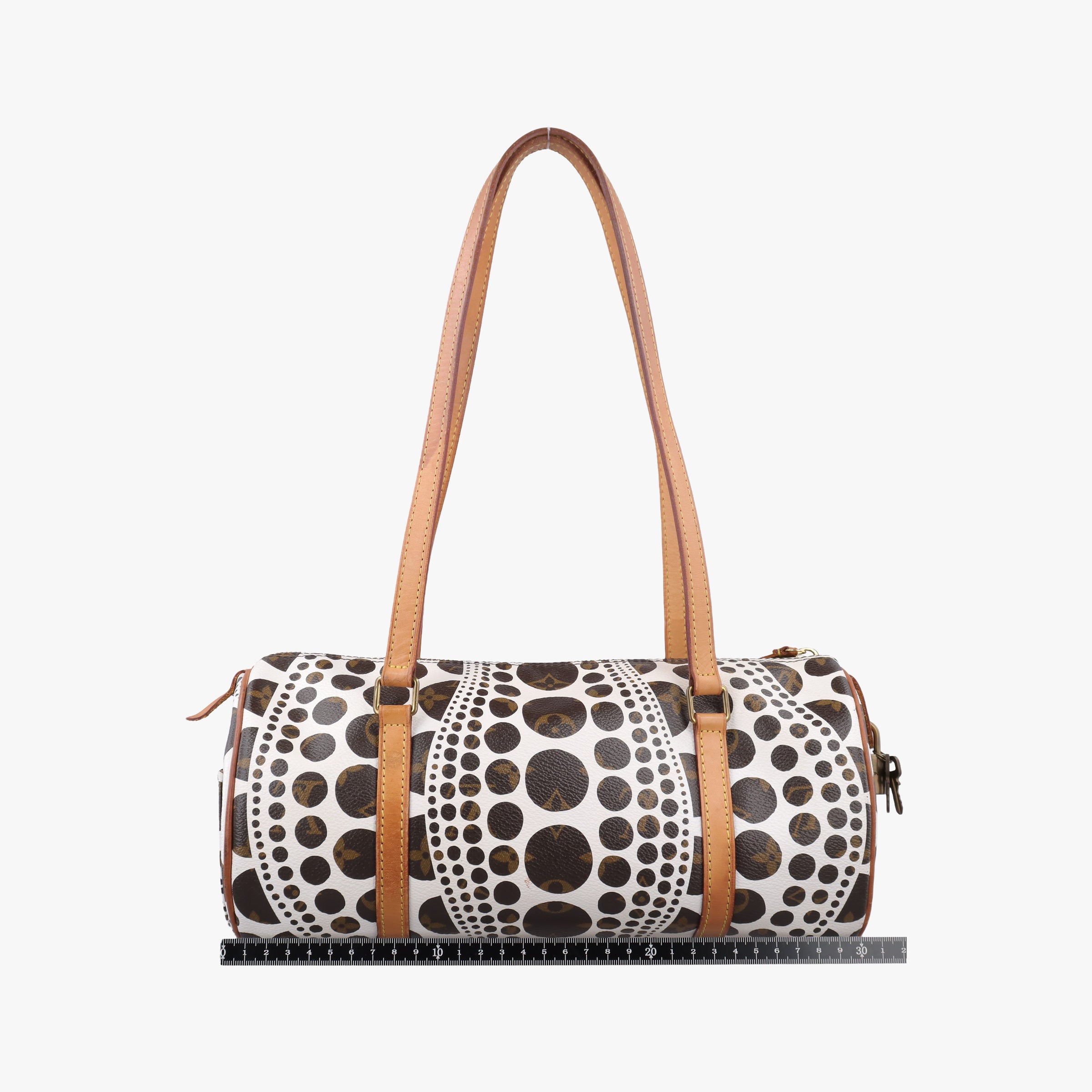 Secondhand Louis Vuitton Papillon GM White × Brown Monogram Pumpkin Dots M40687 shoulderbag | stylenewstar