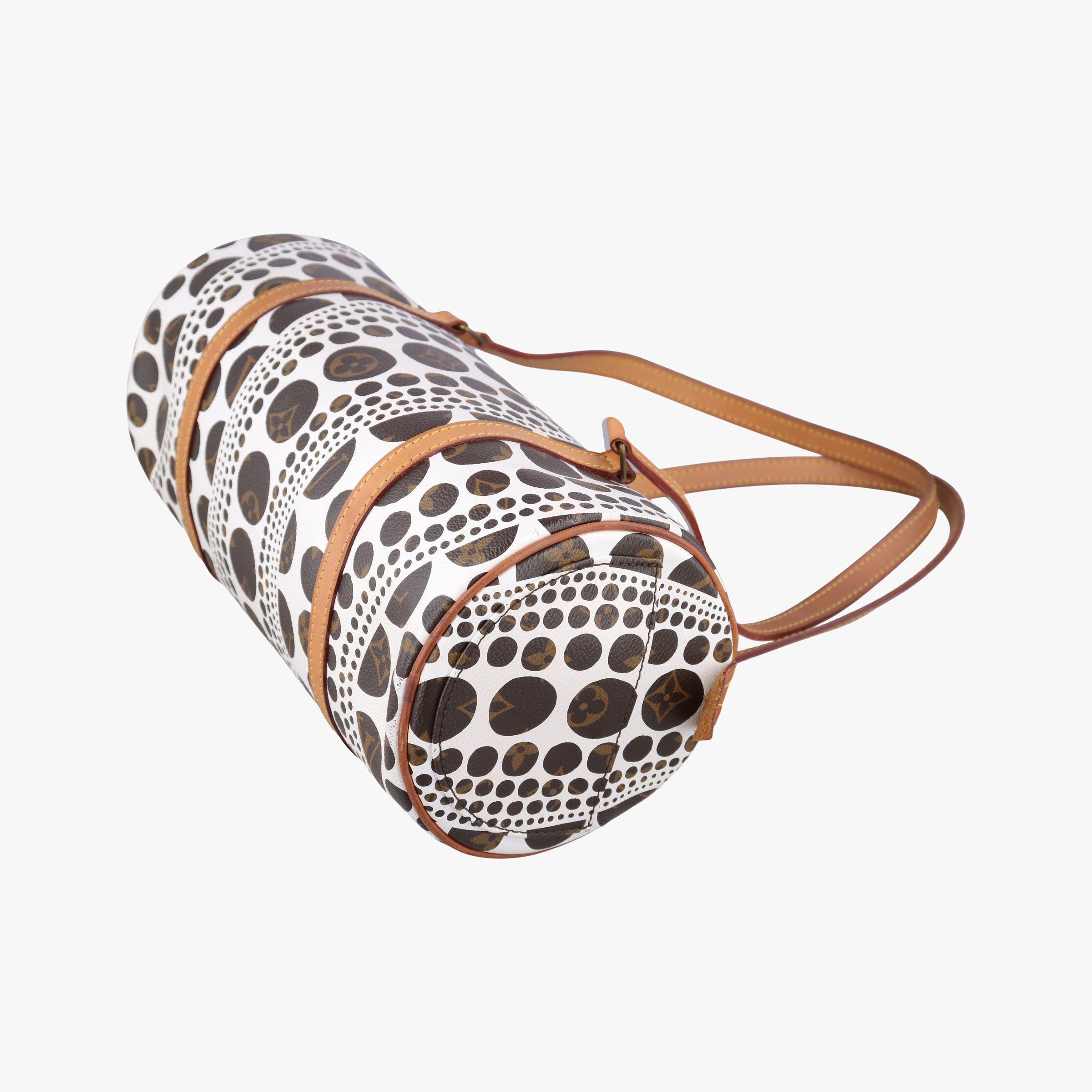 Secondhand Louis Vuitton Papillon GM White × Brown Monogram Pumpkin Dots M40687 shoulderbag | stylenewstar